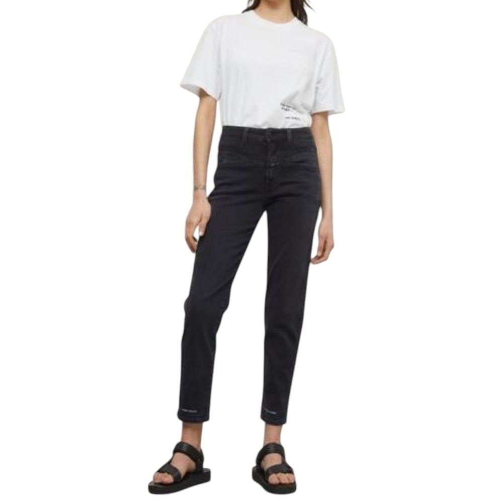 Closed Jeans Pedal Pusher High Waist Heritage Fit Cropped Black IT44 28 8 NWT - Picture 3 of 16